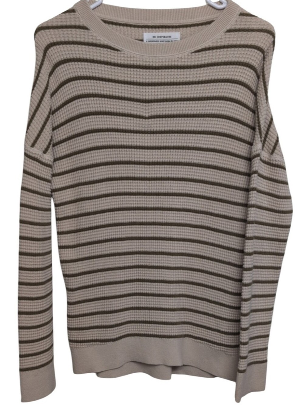 🌲REI Co-op Wallace Lake Waffle Knit Striped Sweater Small, Oversized EUC!